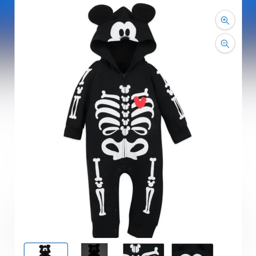 Mickey skeleton one piece costume